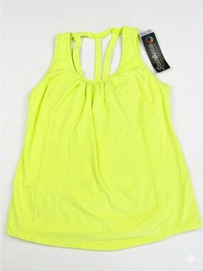 Rainbeau Curves Jocelyn Tank Neon Green Kip Activewear Yoga Sports Plus Sz 18/20